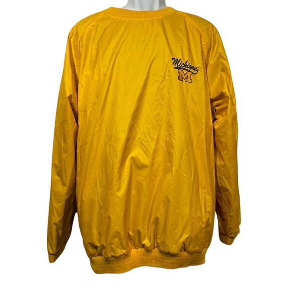 Vtg University of Michigan Pro Edge Reversible Pullover Windbreaker Mens Sz XL - Picture 7 of 11
